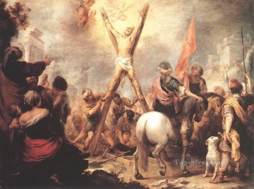 イエス Painting - 聖アンドリューの殉教 スペインバロック様式 バルトロメ・エステバン・ムリーリョ